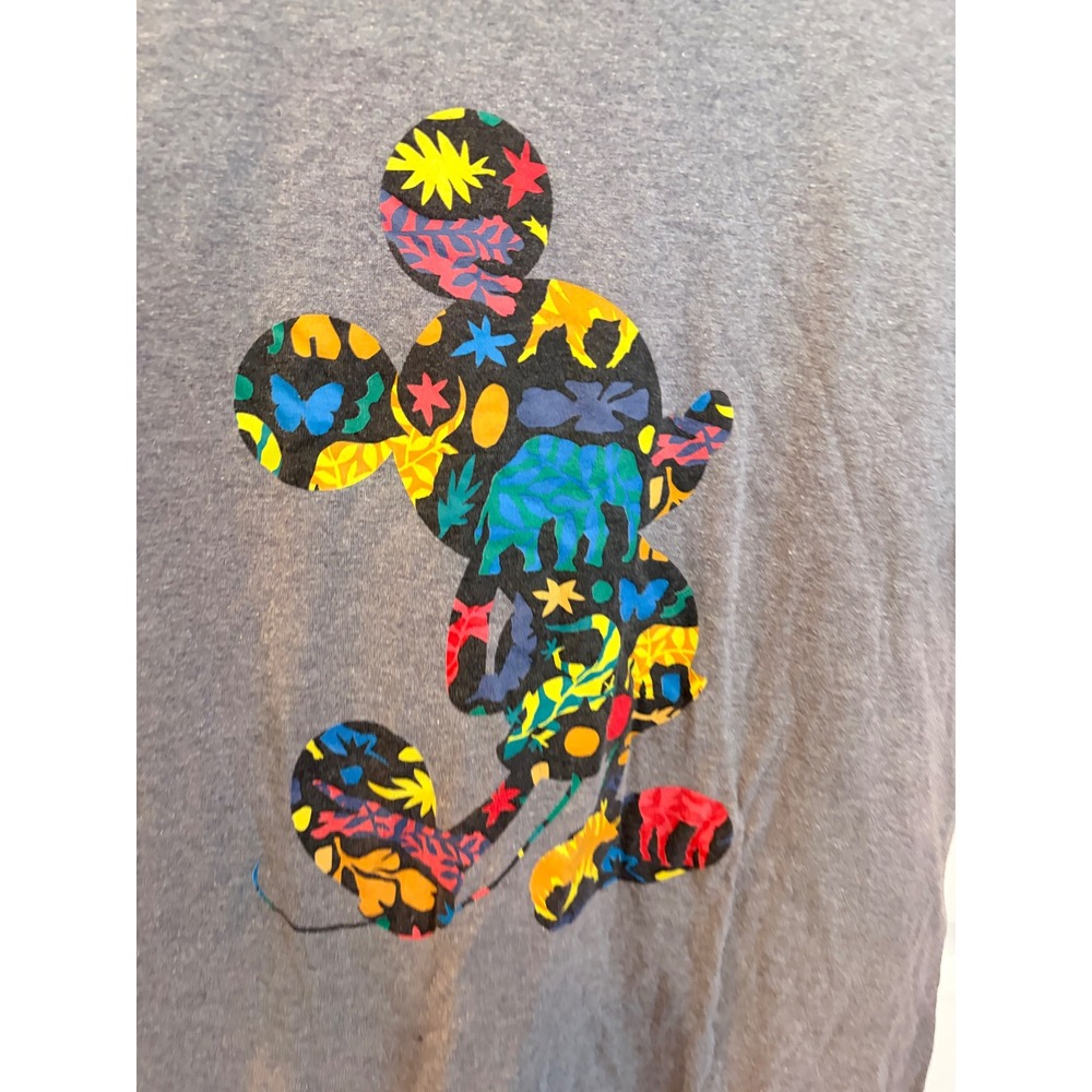 Disney T-Shirt Gray Animal Kingdom Mickey Mouse Silhouette Graphic Tee S - Picture 4 of 5